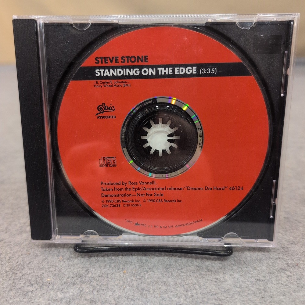 Steve Stone Standing on the Edge 1990 Promo CD Single Epic Ross Vannelli - Picture 1 of 2